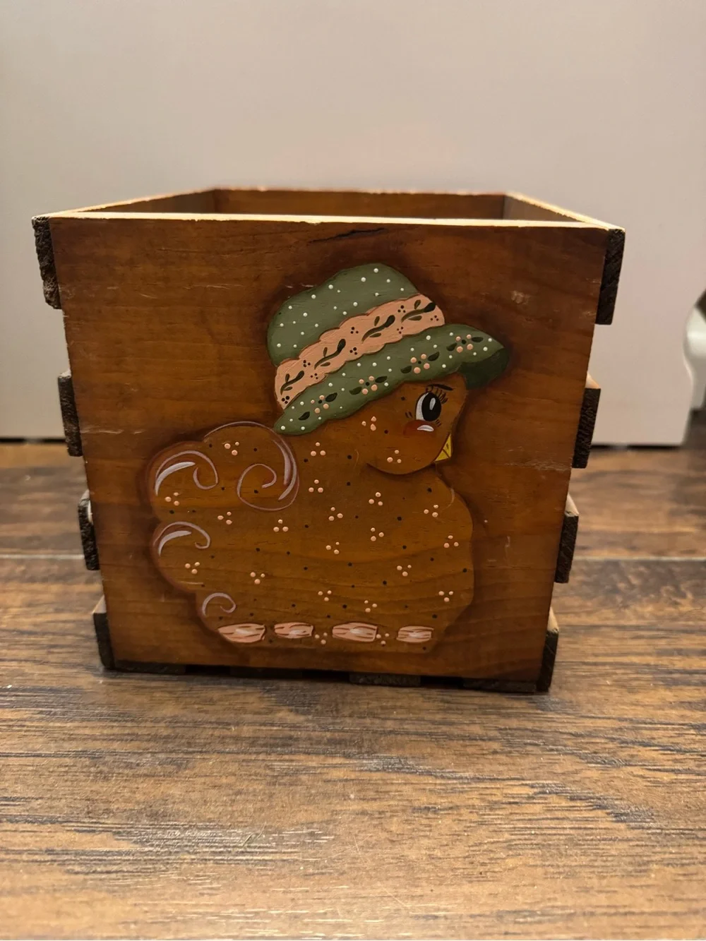 Handpainted Wooden Duck Crate